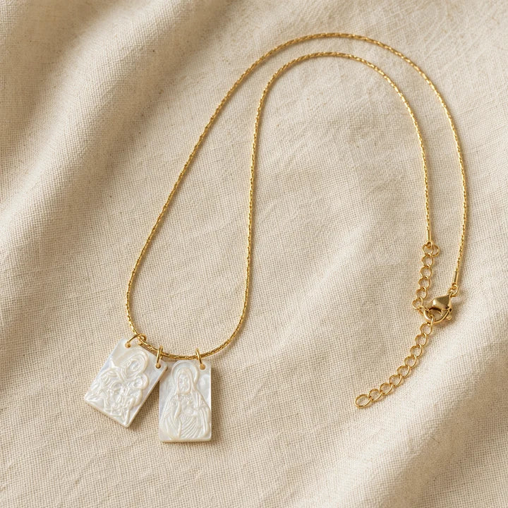 SACRED HEART & OUR LADY SCAPULAR NECKLACE