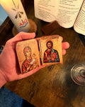 Folding Orthodox Icon – Christ Pantocrator & Virgin Hodegetria